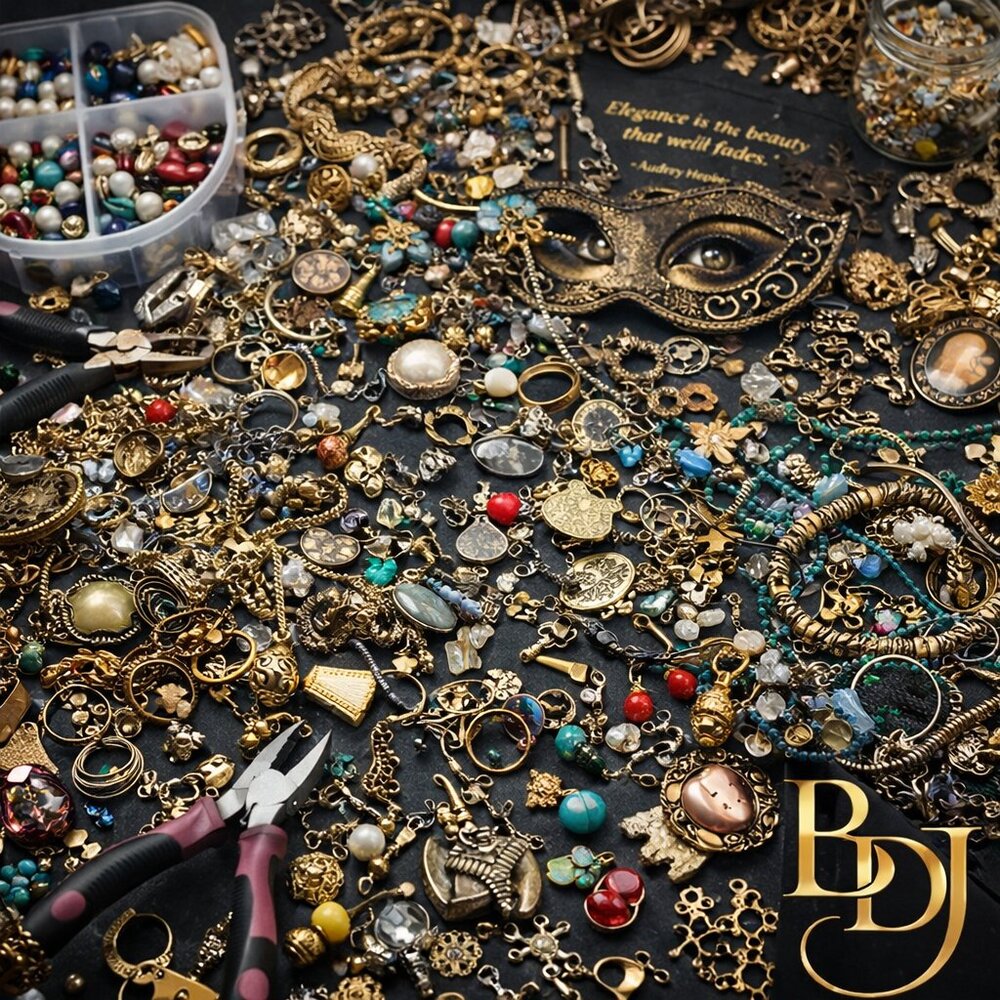 NEW~ BDJ Maker’s Run 2lb Jewelry Lot • Repair + Craft • Upcycle Artist Mix ✨🎨